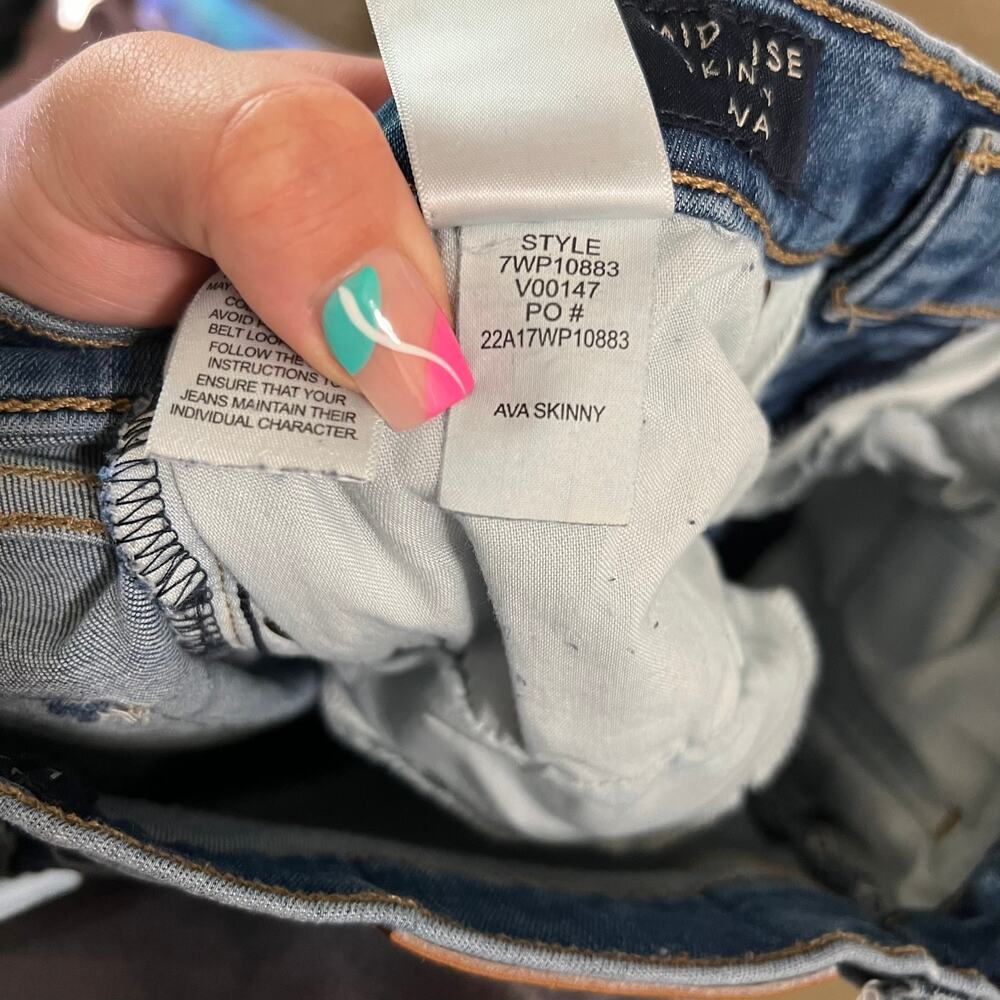 Lucky Brand Los Angeles Mid Rise Ava Skinny Jeans Blue Cotton Denim Sz 6/28 - Picture 8 of 8
